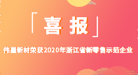 bat365官网登录入口新材荣获2020年“浙江省新零售示范企业”称号